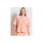 Body Talk Γυναικείο Κοντομάνικο T-Shirt Σομόν