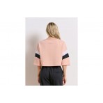 Body Talk Γυναικείo Cropped Κοντομάνικo T-Shirt Σομόν