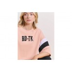 Body Talk Γυναικείo Cropped Κοντομάνικo T-Shirt Σομόν