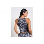 Body Talk Gym Γυναικείο Αμάνικο Crop Top Μαύρο, Γκρι, Ανθρακί