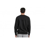 Body Talk Ανδρική Μακρυμάνικη Μπλούζα με Λαιμόκοψη Μαύρη