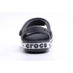 Crocs Crocband Βρεφικά-Παιδικά Σανδάλια Ανθρακί, Λευκά