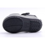 Crocs Crocband Βρεφικά-Παιδικά Σανδάλια Ανθρακί, Λευκά