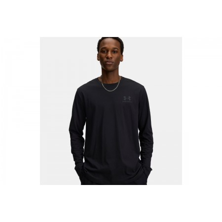 Under Armour Sportstyle Left Chest Μακρυμάνικη Μπλούζα Μαύρη