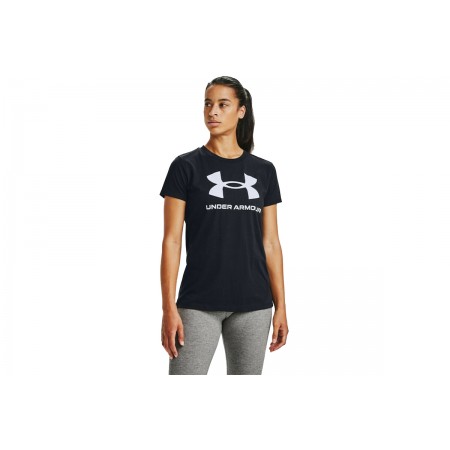 Under Armour Sportstyle Logo Γυναικείο Κοντομάνικο T-Shirt Μαύρο, Λευκό