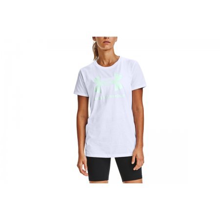 Under Armour Sportstyle Logo Κοντομάνικο T-Shirt Λευκό, Άκουα