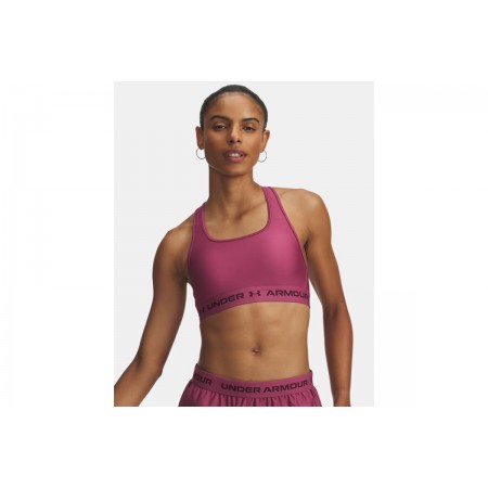 Under Armour Mid Crossback Γυναικείο Μπουστάκι Κερασί