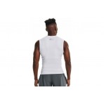Under Armour Heatgear Ανδρική Αμάνικη Μπλούζα Λευκή