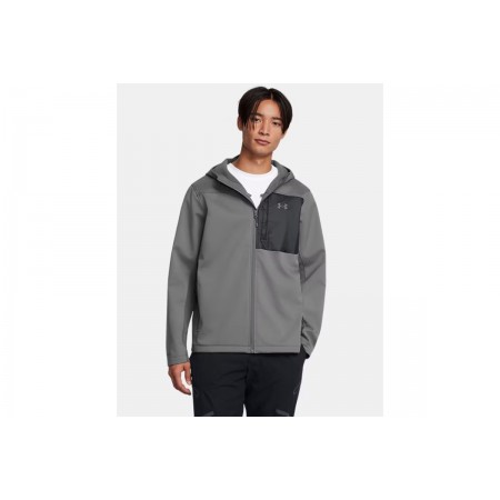 Under Armour Shield Ανδρικό Μπουφάν με Κουκούλα Softshell Γκρι, Μαύρο
