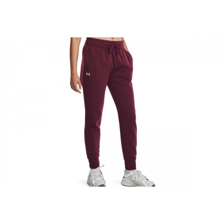 Under Armour Rival Fleece Γυναικείο Παντελόνι Φόρμας Μπορντό