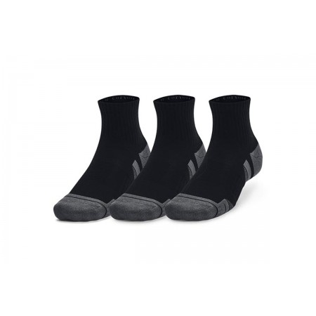 Under Armour Performance Cotton Κάλτσες Πάνω από τον Αστράγαλο Μαύρες, Γκρι 3 Τεμάχια