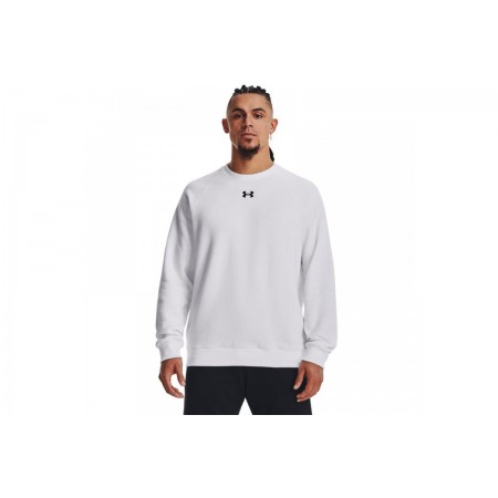 Under Armour Rival Fleece Ανδρικό Φούτερ με Λαιμόκοψη Λευκό