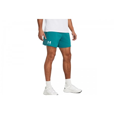 Under Armour Rival Terry Ανδρικό Σορτς Τυρκουάζ
