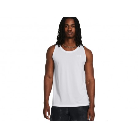 Under Armour Launch Singlet Ανδρική Αμάνικη Μπλούζα Λευκή