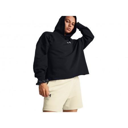 Under Armour Rival Terry Γυναικείο Φούτερ Με Κουκούλα Μαύρο