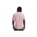 Under Armour Tech Textured Ανδρικό Κοντομάνικο T-Shirt Ροζ