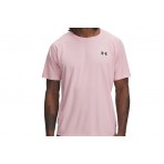 Under Armour Tech Textured Ανδρικό Κοντομάνικο T-Shirt Ροζ