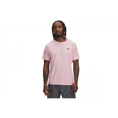 Under Armour Tech Textured Ανδρικό Κοντομάνικο T-Shirt Ροζ