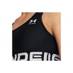 Under Armour Heatgear Mid Branded Γυναικείο Μπουστάκι Μαύρο