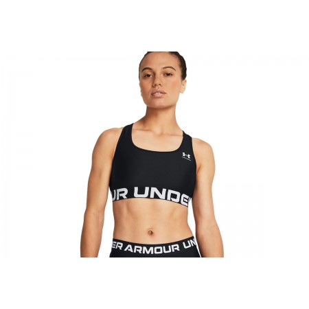 Under Armour Heatgear Mid Branded Γυναικείο Μπουστάκι Μαύρο