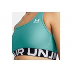 Under Armour Heatgear Mid Branded Γυναικείο Μπουστάκι Άκουα