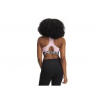 Under Armour Heatgear Mid Branded Γυναικείο Μπουστάκι Ροζ