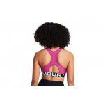 Under Armour Heatgear Mid Branded Γυναικείο Μπουστάκι Φούξια