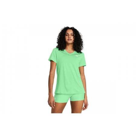 Under Armour Tech Twist V-Neck Κοντομάνικο Αθλητικό T-Shirt Λαχανί