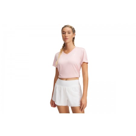 Under Armour Tech Twist V-Neck Γυναικείο Κοντομάνικο T-Shirt Ροζ