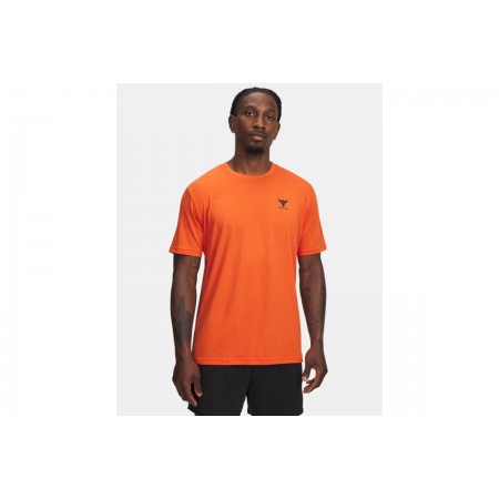 Under Armour Project Rock Branded Ανδρικό Κοντομάνικο T-Shirt Πορτοκαλί