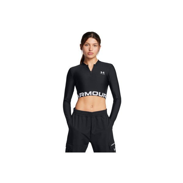 Under Armour Heatgear Rib 1-4 Crop Top Μακρυμάνικο Γυναικείο (1388692 001)
