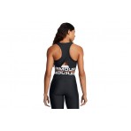 Under Armour Heatgear Rib Γυναικεία Αμάνικη Crop Top Μπλούζα Μαύρη