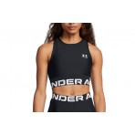 Under Armour Heatgear Rib Γυναικεία Αμάνικη Crop Top Μπλούζα Μαύρη