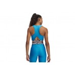 Under Armour Heatgear Rib Γυναικεία Αμάνικη Crop Top Μπλούζα Ραφ