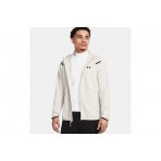 Under Armour Unstoppable Fleece Ανδρική Ζακέτα με Κουκούλα Εκρού