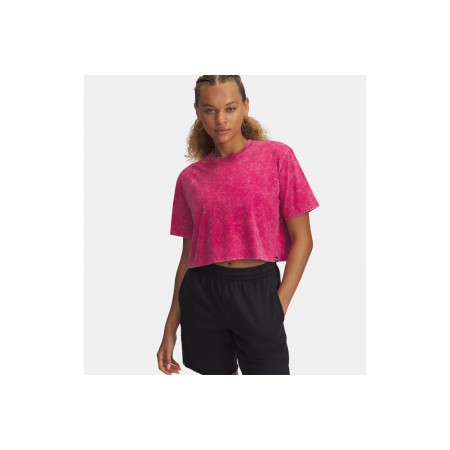 Under Armour Rival Wash Γυναικείο Κοντομάνικο Cropped T-Shirt Φούξια
