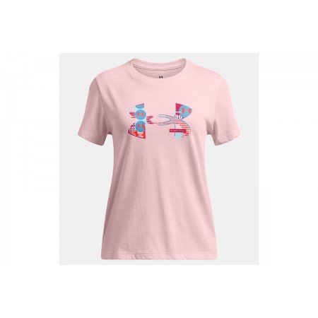 Under Armour Big Logo Ua Fill Παιδικό Κοντομάνικο T-Shirt Ροζ