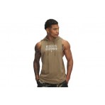 Under Armour Project Rock Wire Αμάνικο T-Shirt με Κουκούλα Μπεζ, Λευκό