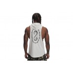 Under Armour Project Rock Snake Ανδρικό Αμάνικο T-Shirt με Κουκούλα Λευκό