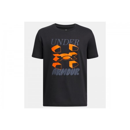 Under Armour B Split Big Logo Κοντομάνικο T-Shirt Μαύρο