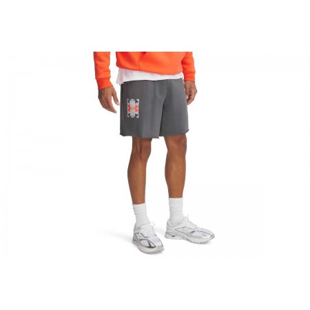Under Armour Rival Terry Ανδρική Αθλητική Βερμούδα Γκρι