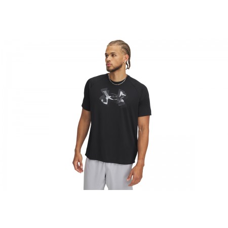 Under Armour Tech Print Fill Ανδρικό Κοντομάνικο T-Shirt Μαύρο