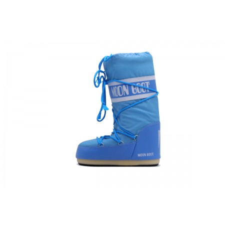 Moon Boot Icon Nylon Γυναικείες Μπότες Χιονιού Γαλάζιες