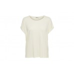 Only O-Neck Γυναικείο Κοντομάνικο T-Shirt Εκρού