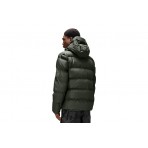 Rains Alta Unisex Puffer Μπουφάν με Κουκούλα Χακί