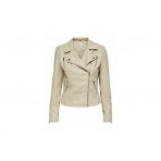 Only Onlgemma Faux Leather Biker Otw Μπουφάν Δερματίνη Γυναικείο (15153079 SILVER LINING)