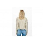 Only Onlgemma Faux Leather Biker Otw Μπουφάν Δερματίνη Γυναικείο (15153079 SILVER LINING)