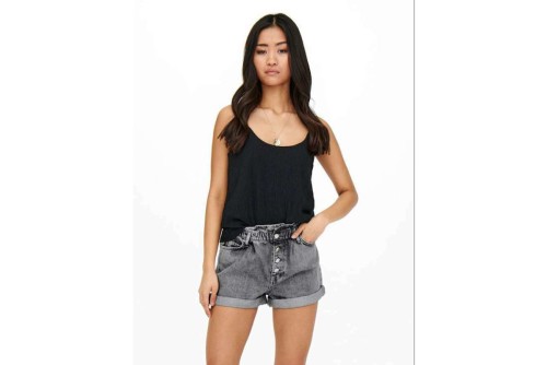 Only Onlcuba Paperbag Dnm Shorts Noos Σορτς Τζιν Γυναικείο (15200196 GREY DENIM)