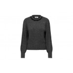 Only Onlelsa Knitted Γυναικείο Πουλόβερ Γκρι Σκούρο, Μαύρο