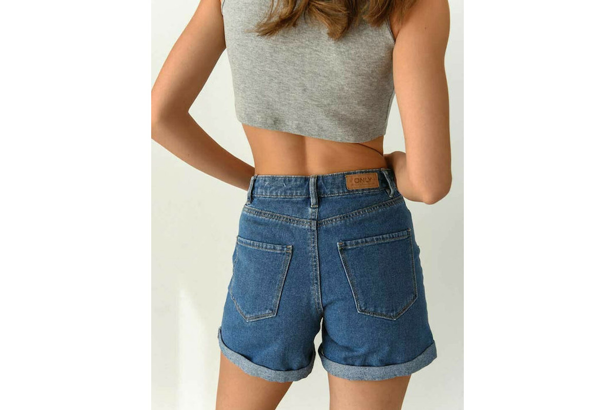 Mom Brands Σορτς Hw Hall Only MEDIUM Ψηλόμεσο DENIM) Onlvega Τζην Γυναικεί | BLUE Shorts of Noos (15230571 Life